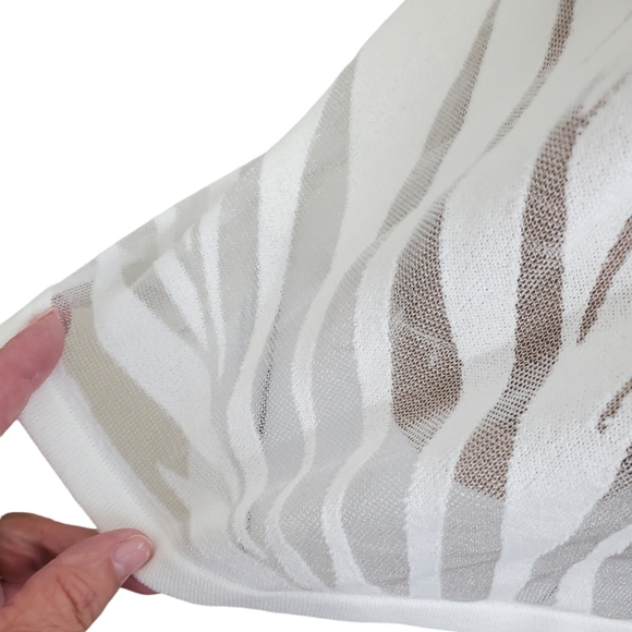 Lane Bryant Palm Burnout Ribbed Tank/Swimsuit Cover-up White ~ NWT Sz 26/28 - Picture 4 of 12